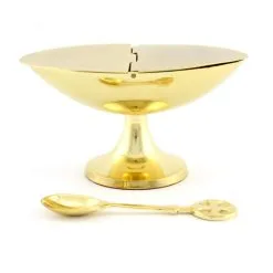 Navetta Per Incenso In Metallo Dorato 7 Cm