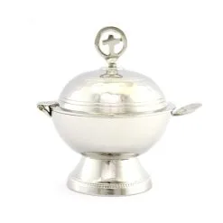 Navetta Per Incenso Sfera In Metallo Martellato 11.5 Cm