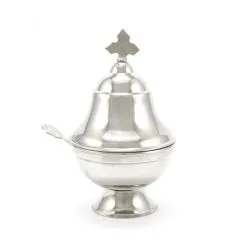 Navetta Anfora Metallo Argentato 16 Cm