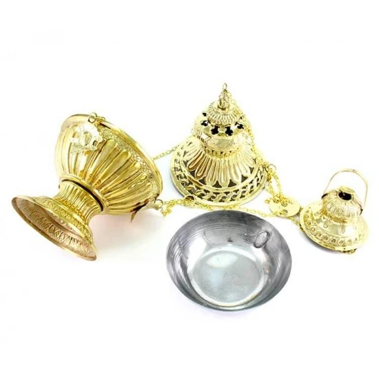 Turibolo Grande Metallo Dorato 30 Cm - immagine 2