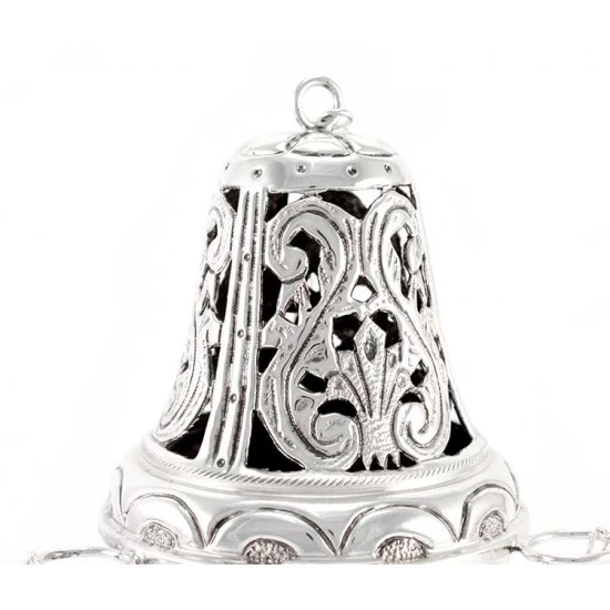 Turibolo E Navetta Cesellato Con Decoro Cerchi 28 Cm - immagine 3