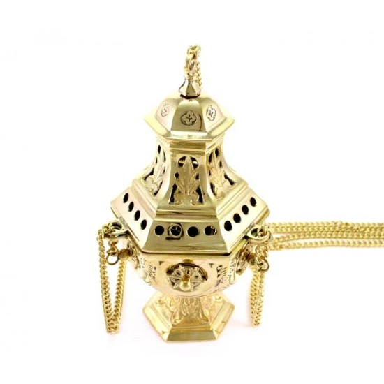 Turibolo Forma Esagonale In Fusione Metallo 27 Cm - immagine 8