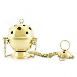 Turibolo Sfera Metallo Dorato 14 Cm Diametro 10 Cm