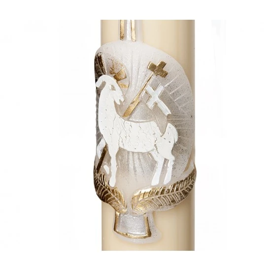 Cero Pasquale Cera D'api Con Agnello ArgentoOro 8x120 Cm - immagine 3