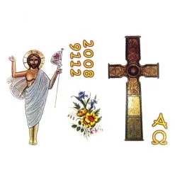 Adesivo Cero Pasquale Con Gesù Risorto Bizantino