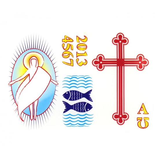 Adesivo Per Cero Pasquale Con Gesù Risorto E Pesci