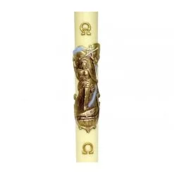 Cero Pasquale Cera D'api Gesù Risorto Bronzato 8x120 Cm