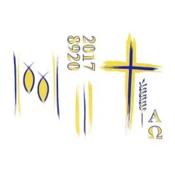 Adesivo Per Cero Pasquale Con Croce, Spiga E Pesci