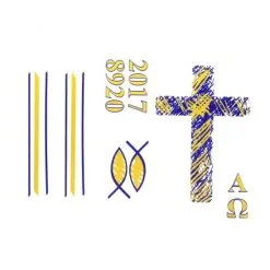 Adesivo Per Cero Pasquale Con Croce E Pesci