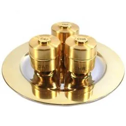 Servizio Oli Santi In Metallo Piatto Diametro 23 Cm