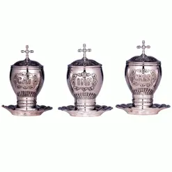 Servizio Oli Santi Barocco In Argento 800°° 12 Cm