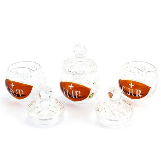 Servizio Oli Santi In Cristallo Bohemia Piatto 20x11x2,5 Cm - immagine 3