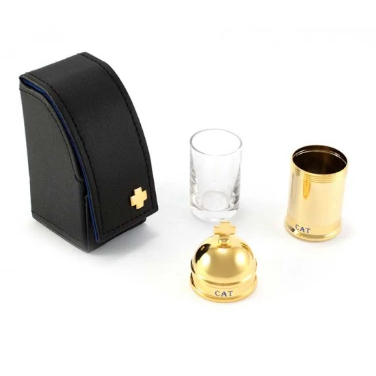 Vasetto Olio Catecumeni Con Astuccio Nero 8x3,5 Cm - immagine 3