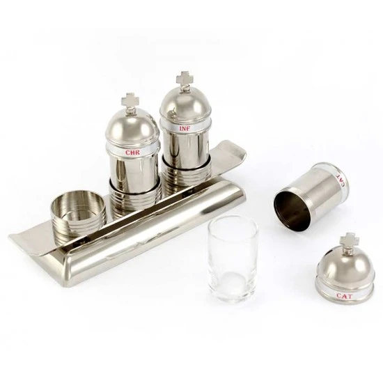 Astuccio 3 Vasetti Per Oli In Ottone E Vassoio - immagine 3