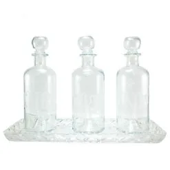 Servizio Oli Santi In Cristallo Bohemia Piatto 14x34 Cm