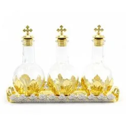 Astuccio Con Servizio 3 Ampolle Oli E Vassoio