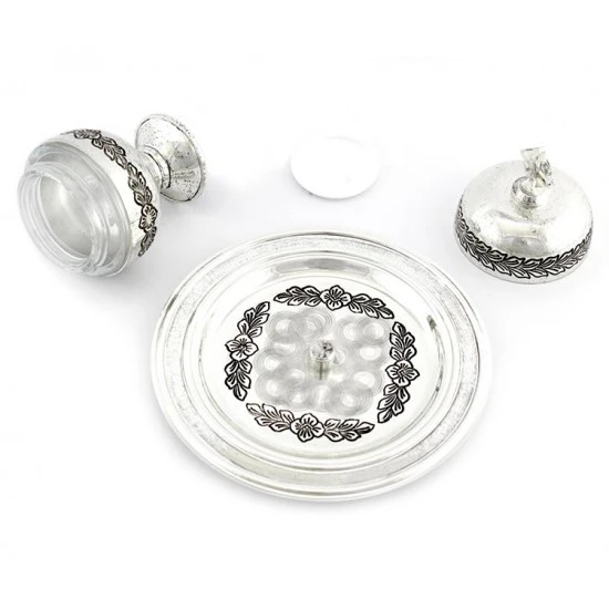 Vasetto Oli Santi Metallo Argentato Catecumeni 12x6,5 Cm - immagine 3