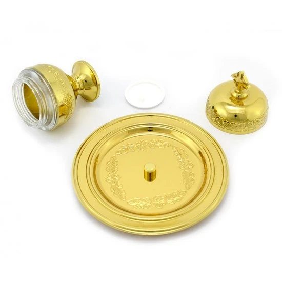 Vasetto Oli Santi Metallo Dorato Infermi 12x6,5 Cm - immagine 3