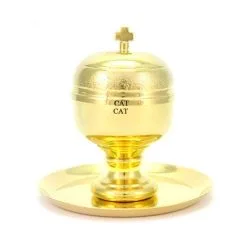 Vasetto Oli Santi Metallo Dorato Catecumeni 7x11 Cm