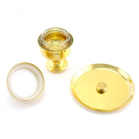 Vasetto Oli Santi Metallo Dorato Catecumeni 7x11 Cm - immagine 2