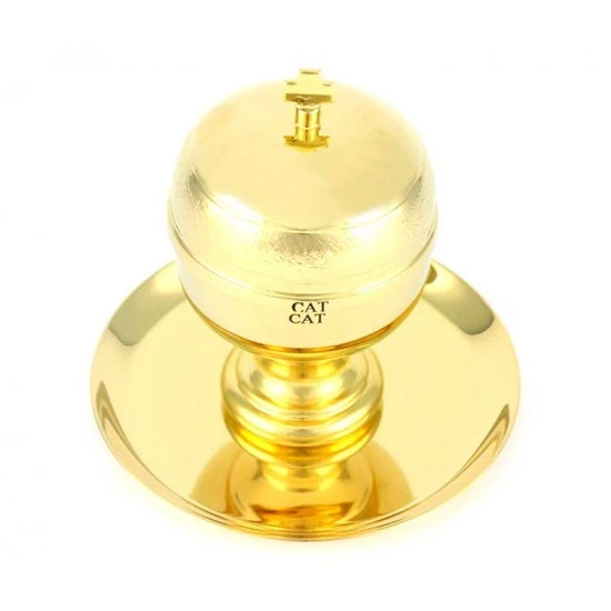 Vasetto Oli Santi Metallo Dorato Catecumeni 7x11 Cm - immagine 3