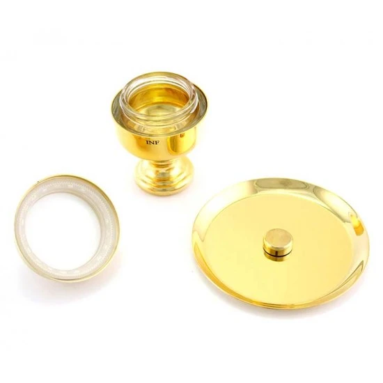 Vasetto Oli Santi Metallo Dorato Infermi 7x11 Cm - immagine 2