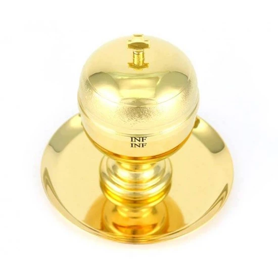 Vasetto Oli Santi Metallo Dorato Infermi 7x11 Cm - immagine 3