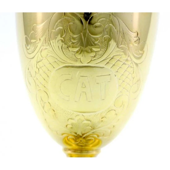 Servizio Oli Santi Ottone Dorato Cesellato 20 Cm - immagine 7