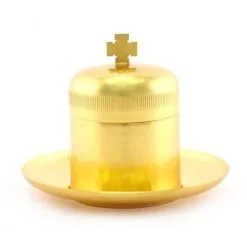 Vasetto Oli Santi Infermi Piattino Inglobato 8,5 Cm