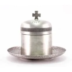 Vasetto Oli Santi Infermi Con Piattino Inglobato 8,5 Cm