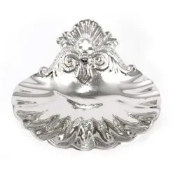 Conchiglia In Metallo Argentato 13x4,5x15 Cm