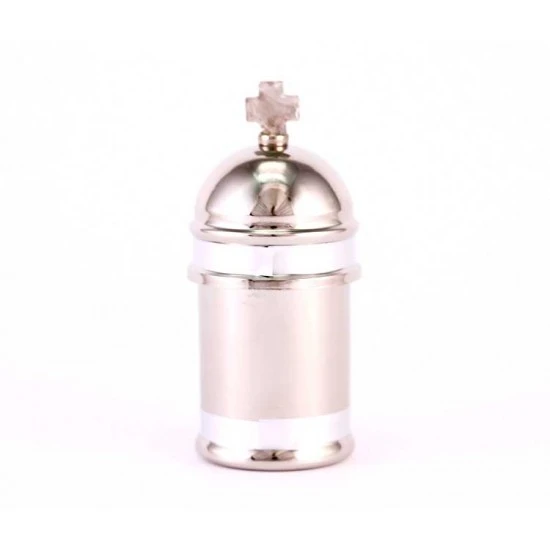 Vasetto Olio Crisma In Ottone Argentato 8x3,5 Cm - immagine 3