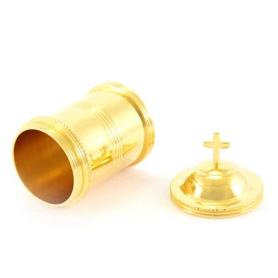 Astuccio Con 3 Vasetti Per Oli In Ottone Dorato 6 Cm - immagine 5