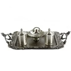 Servizio Da Battesimo Eucarestia In Ottone Piatto 21x15 Cm