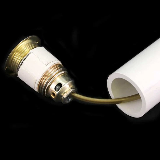 Candela In Plastica Bianca Con Portalampada 4x60 Cm - immagine 5