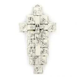 Crocifisso Via Crucis In Metallo Sagomato 28 Cm