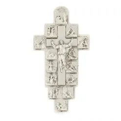 Crocifisso Via Crucis In Metallo Sagomato 13 Cm