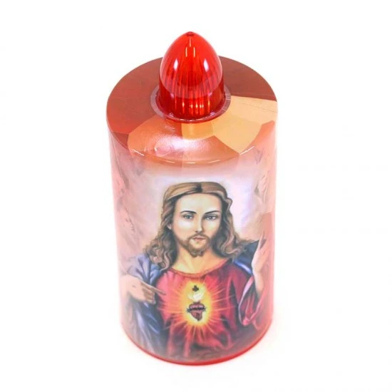 Lumino Elettronico Sacro Cuore Diametro 5,5 Cm 14 Cm - immagine 3