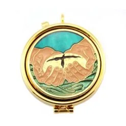 Teca Eucaristica Pane E Mani Diametro 5,4 Cm