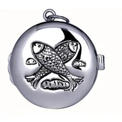 Teca Eucaristica Pane E Pesci Argento 800°° Diametro 5 Cm