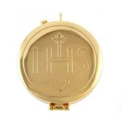 Teca Eucaristica IHS Inciso Diam 5.4 Cm H 1.8 Cm