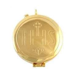 Teca Eucaristica IHS Inciso Diam 5.4 Cm H 1.5 Cm
