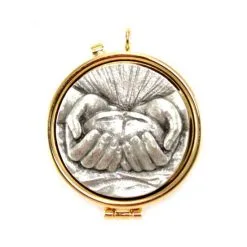 Teca Eucaristica Pane Tra Le Mani Diamentro 5,4 Cm
