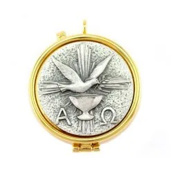 Teca Eucaristica Colomba, Alfa E Omega Diametro 5,4 Cm