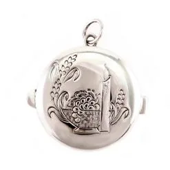 Teca Eucaristica Candela Argento 800°° Diametro 5 Cm