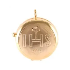 Teca Eucaristica Con IHS Inciso Diametro 5,5 Cm