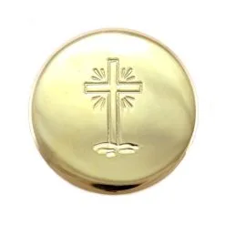 Teca Porta Ostie Dorata Croce Incisa Diametro 5,5 Cm