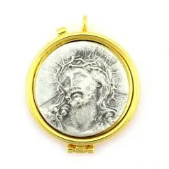Teca Eucaristica Placca Ecce Homo Diametro 5,4 Cm