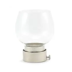 Parafiamma Vetro Con Ghiera Metallo Argentato Diametro 4 Cm