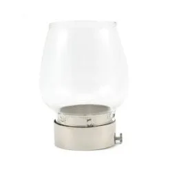 Parafiamma Vetro Con Ghiera Metallo Argentato Diametro 5 Cm